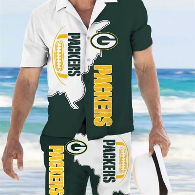 Green Bay Packers Combo Hawaiian Shirt and Shorts AHS1010