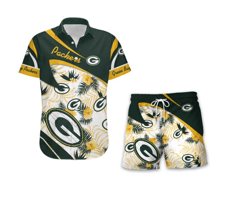 Green Bay Packers Combo Hawaiian Shirt and Shorts AHS1021