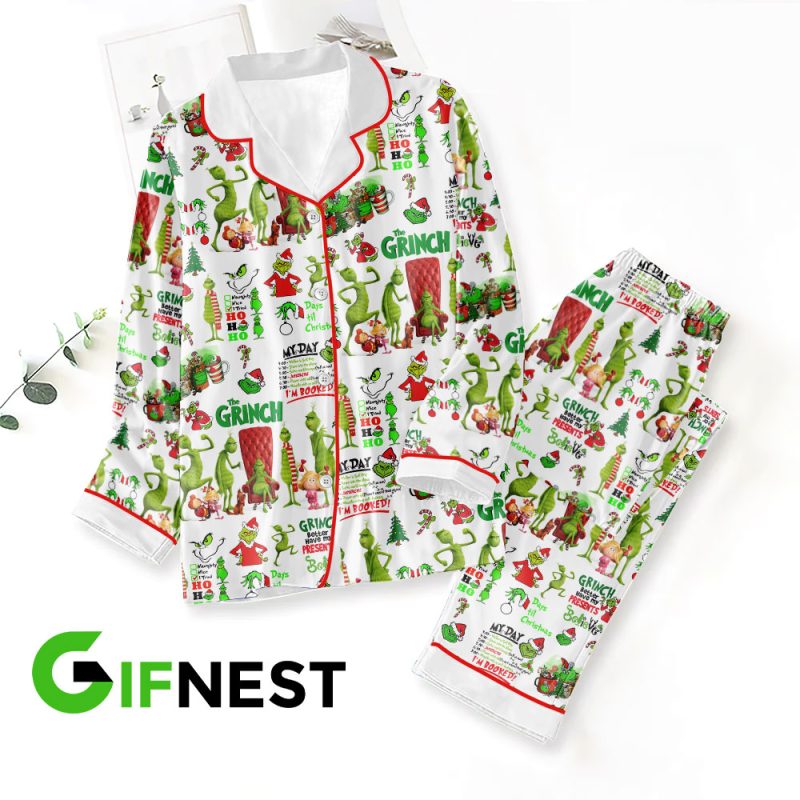 Grinch Button Down Pajamas Set PMG1058
