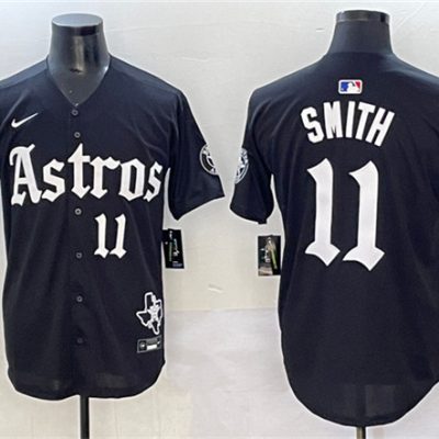Houston Astros #11 Cam Smith Black Gothic 'Houston Born Barrio Raised' Limited Stitched Baseball Jersey