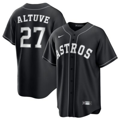 Houston Astros #27 Jose Altuve Black Lights Out Limited Stitched Baseball Jersey