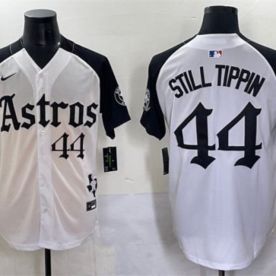 Houston Astros #44 Still Tippin White/Black Gothic 'Houston Born Barrio Raised' Limited Stitched Baseball Jersey