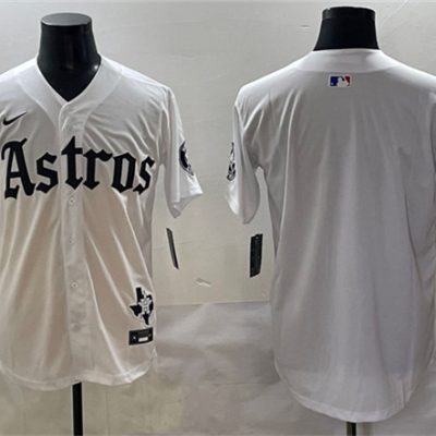 Houston Astros Blank White Gothic 'Houston Born Barrio Raised' Limited Stitched Baseball Jersey