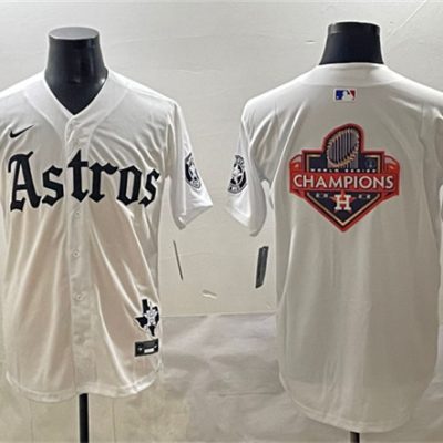 Houston Astros Team Big Logo White Gothic 'Houston Born Barrio Raised' Limited Stitched Baseball Jersey