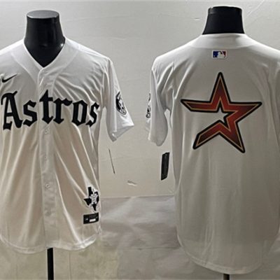 Houston Astros Team Big Logo White Gothic 'Houston Born Barrio Raised' Limited Stitched Baseball Jersey