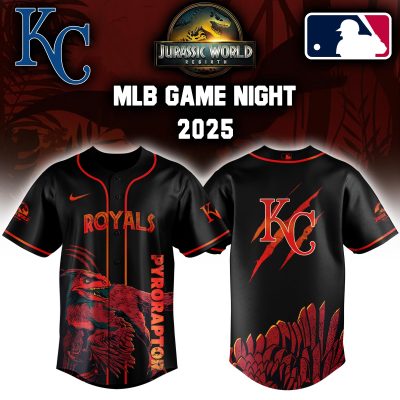Kansas City Royals MLB x Jurassic World Night Game 2025 Personalized Baseball Jersey For Fan JWB1035