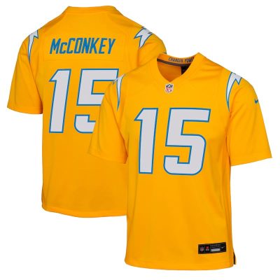 Ladd McConkey Los Angeles Chargers Youth Alternate Charger Power Game Player Jersey - Gold