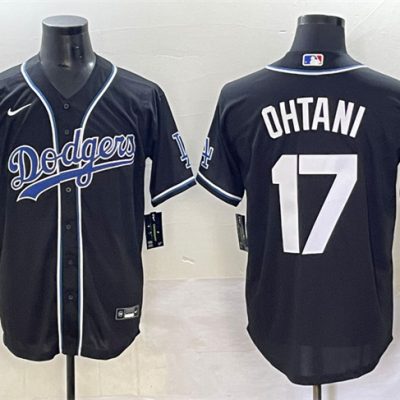 Los Angeles Dodgers #17 Shohei Ohtani Black Fashion Stitched Baseball Jersey