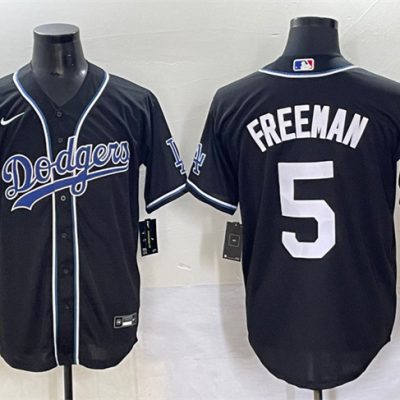 Los Angeles Dodgers #5 Freddie Freeman Black Fashion Stitched Baseball Jersey