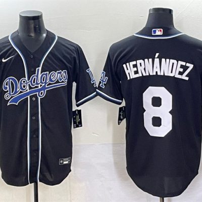 Los Angeles Dodgers #8 Enrique Hernandez Black Fashion Stitched Baseball Jersey