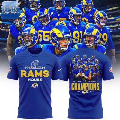 Los Angeles Rams 2024 NFC West Division Champions Locker Room Unisex Performance T-Shirt