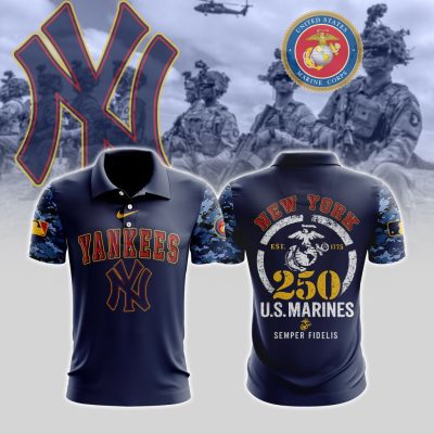 MLB New York Yankees Special U.S.M.C 250th Birthday Polo Shirt