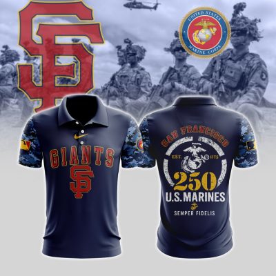 MLB San Francisco Giants Special U.S.M.C 250th Birthday Polo Shirt