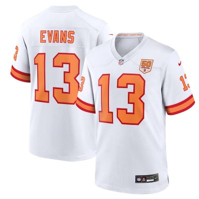 Mike Evans '76 Tampa Bay Buccaneers 50th Season Game Jersey - White