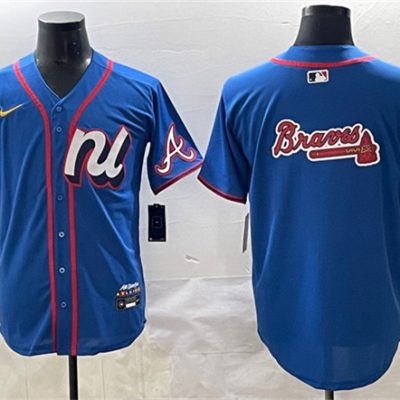 National League Atlanta Braves Team Big Logo Blue 2025 All-Star Edition Limited Stitched Baseball Jersey