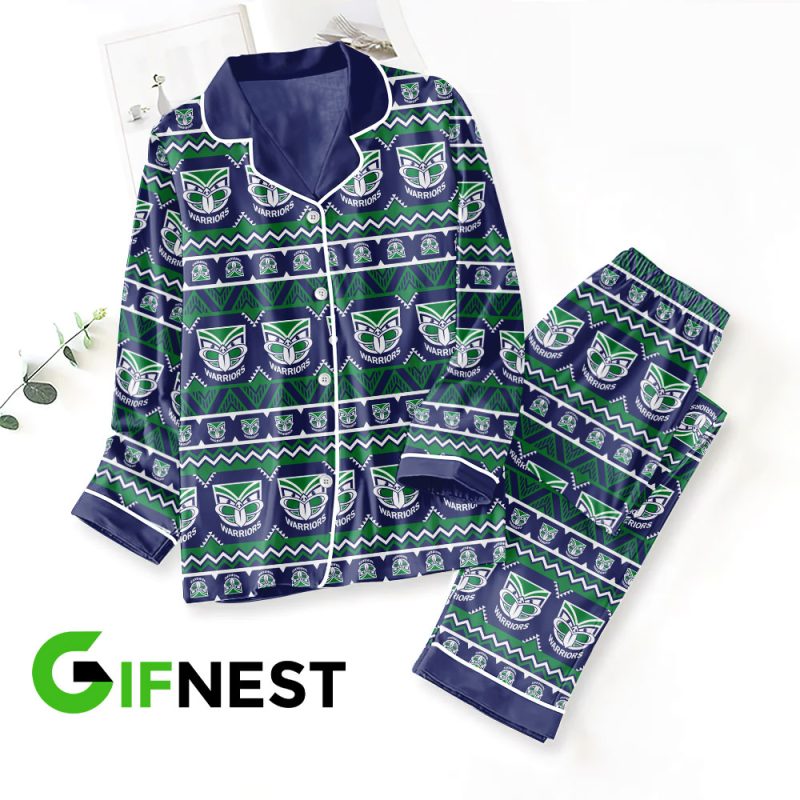 New Zealand Warriors Button Down Pajamas Set PMG1095