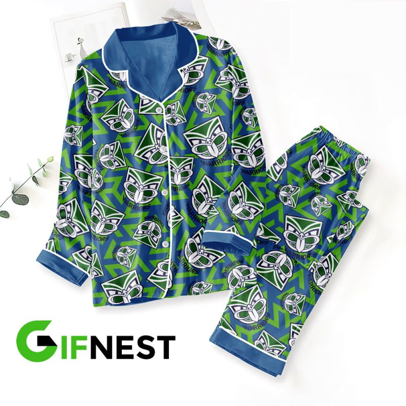 New Zealand Warriors Button Down Pajamas Set PMG1096