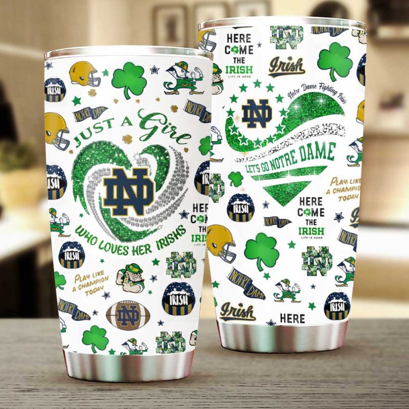 Notre Dame Fighting Irish Football Stainless Steel Tumblers 20oz/30oz TBC1364