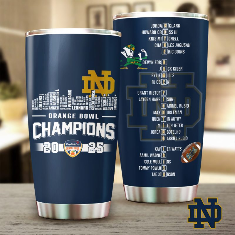 Notre Dame Fighting Irish Football Stainless Steel Tumblers 20oz/30oz TBC1370