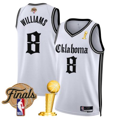Oklahoma City Thunder 2025 Champions 'Gothic Storm Edition' Swingman Jersey Stitched White Jalen Williams