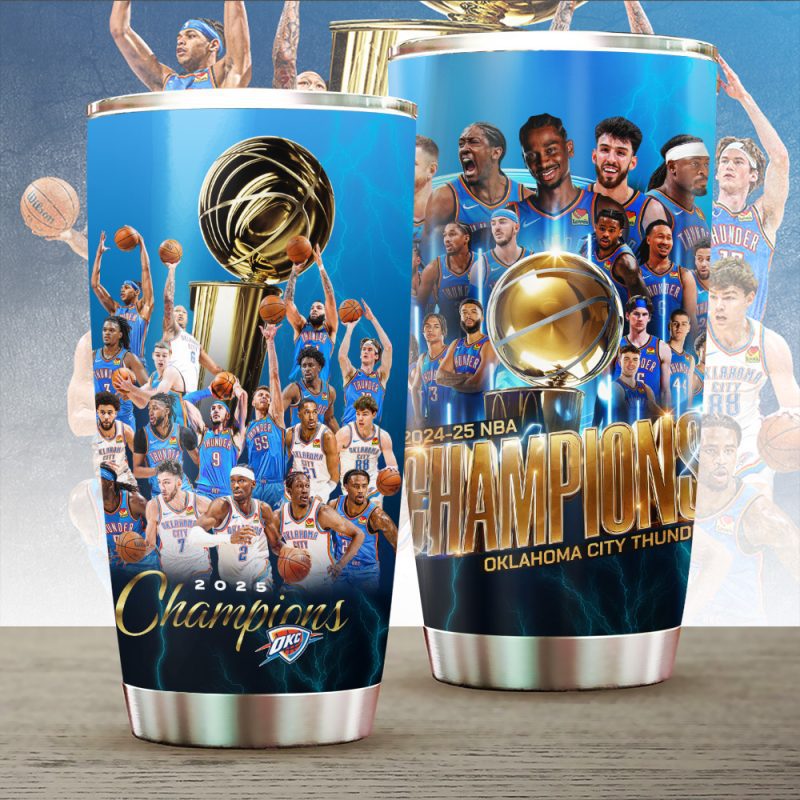 Oklahoma City Thunder NBA Final Champs 2025 Stainless Steel Tumblers 20oz/30oz TBC1011