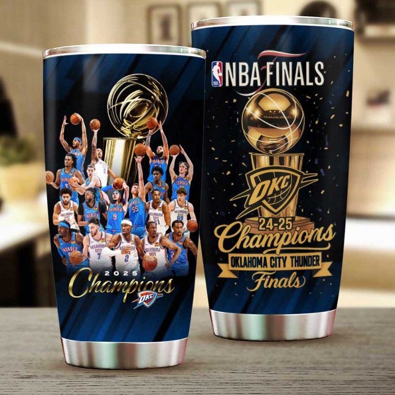 Oklahoma City Thunder NBA Final Champs 2025 Stainless Steel Tumblers 20oz/30oz TBC1015