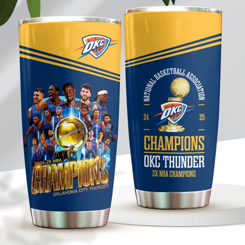 Oklahoma City Thunder NBA Final Champs 2025 Stainless Steel Tumblers 20oz/30oz TBC1017