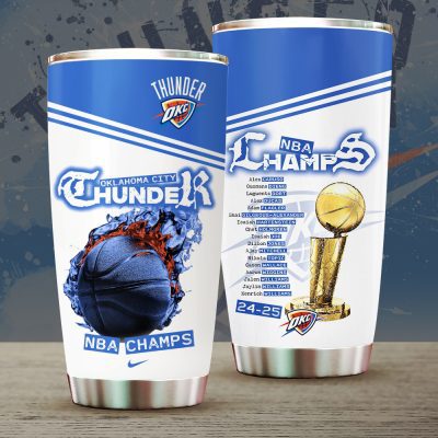 Oklahoma City Thunder NBA Final Champs 2025 Stainless Steel Tumblers 20oz/30oz TBC1023