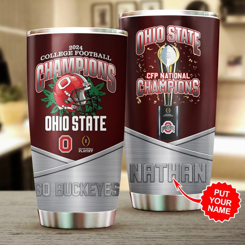 Personalized Ohio State Buckeyes Football Stainless Steel Tumblers 20oz/30oz TBC1352