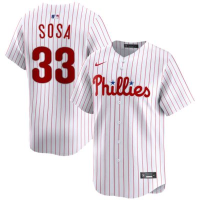 Philadelphia Phillies #33 Edmundo Sosa White Limited Stitched Baseball Jersey