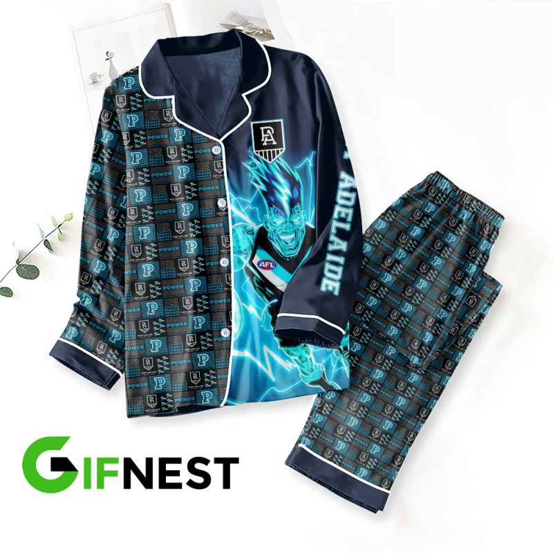 Port Adelaide FC Button Down Pajamas Set PMG1132