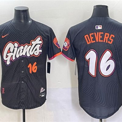 San Francisco Giants #16 Rafael Devers Anthracite 2025 City Connect Limited Stitched Baseball Jersey