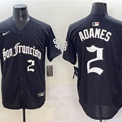 San Francisco Giants #2 Willy Adames Black 'Gothic Fog Edition' Vapor Premier Limited Stitched Baseball Jersey