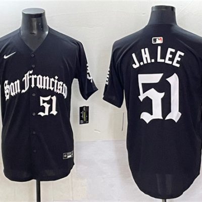 San Francisco Giants #51 Jung Hoo Lee Black 'Gothic Fog Edition' Vapor Premier Limited Stitched Baseball Jersey