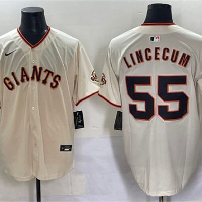 San Francisco Giants #55 Tim Lincecum Cream 2024 Home Limited Stitched Baseball Jersey