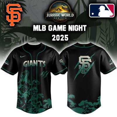 San Francisco Giants MLB x Jurassic World Night Game 2025 Personalized Baseball Jersey For Fan JWB1015