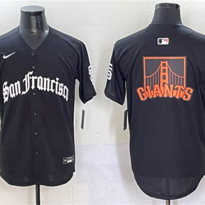 San Francisco Giants Team Big Logo Black 'Gothic Fog Edition' Vapor Premier Limited Stitched Jersey