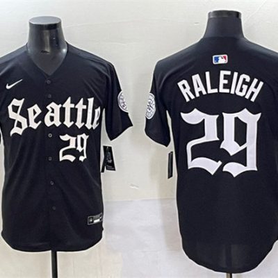 Seattle Mariners #29 Cal Raleigh Black 'Deep Sea Gothic Edition' Vapor Premier Limited Stitched Baseball Jersey