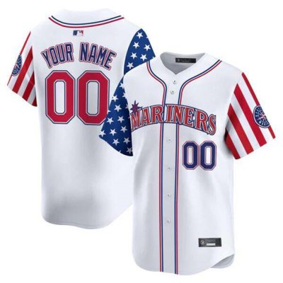 Seattle Mariners Active Player Custom White 2025 Independence Day Limited Stitched jersey