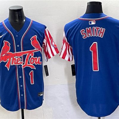 St. Louis Cardinals #1 Ozzie Smith Royal Independence Day Vapor Premier Limited Stitched Baseball Jersey
