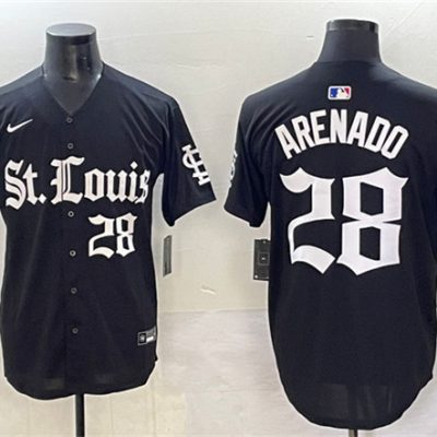 St. Louis Cardinals #28 Nolan Arenado Black 'Gothic Legacy Edition' Vapor Premier Limited Stitched Baseball Jersey