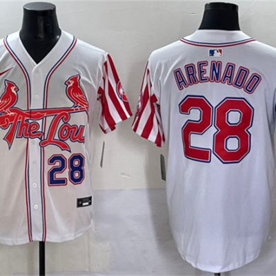 St. Louis Cardinals #28 Nolan Arenado White Independence Day Vapor Premier Limited Stitched Baseball Jersey