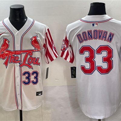 St. Louis Cardinals #33 Brendan Donovan White Independence Day Vapor Premier Limited Stitched Baseball Jersey
