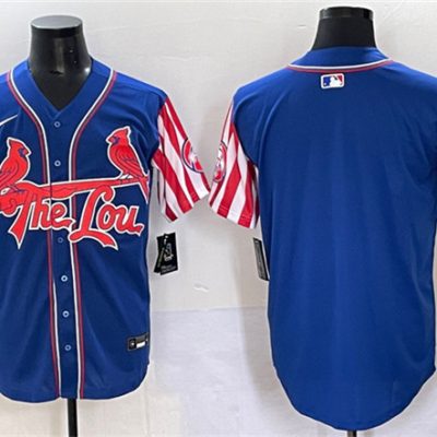 St. Louis Cardinals Blank Royal Independence Day Vapor Premier Limited Stitched Baseball Jersey