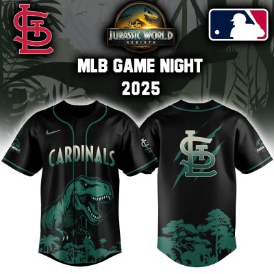 St. Louis Cardinals MLB x Jurassic World Night Game 2025 Personalized Baseball Jersey For Fan JWB1011