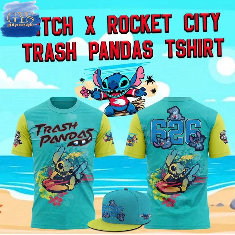 Stitch x Rocket City Trash Pandas Limited Edition Unisex Performance T-Shirt