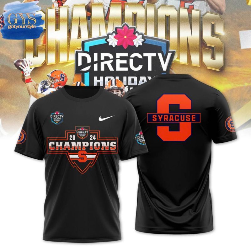 Syracuse Orange 2024 Directv Holiday Bowl Champions Nike Black Shirt
