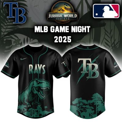Tampa Bay Rays MLB x Jurassic World Night Game 2025 Personalized Baseball Jersey For Fan JWB1008