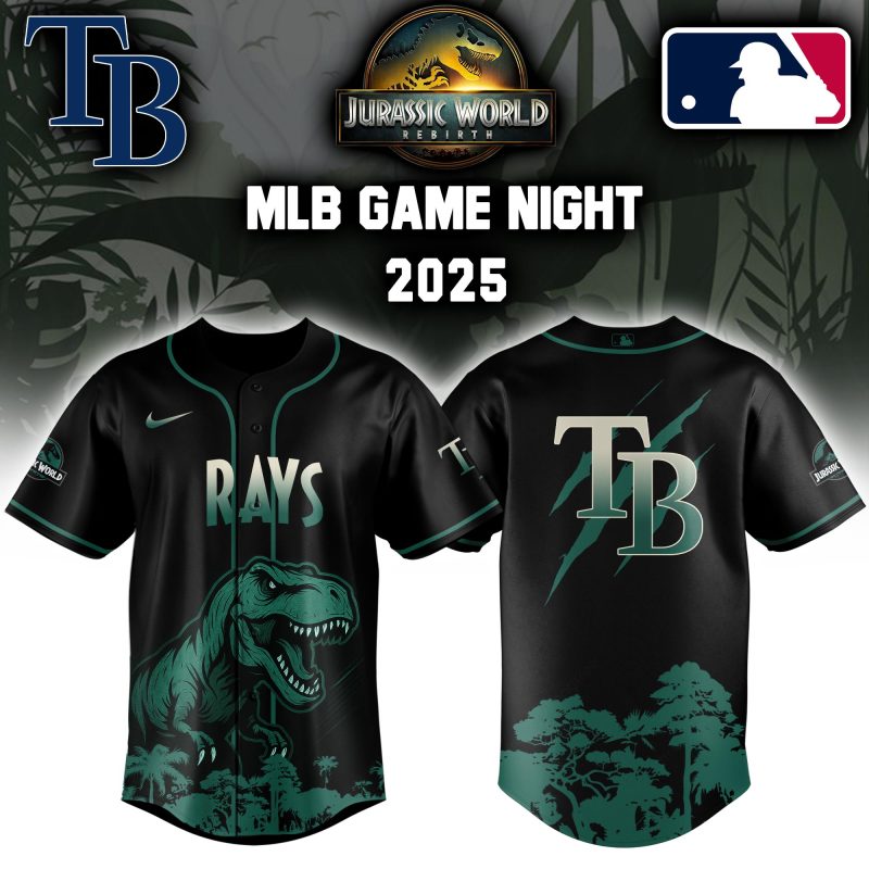 Tampa Bay Rays MLB x Jurassic World Night Game 2025 Personalized Baseball Jersey For Fan JWB1008