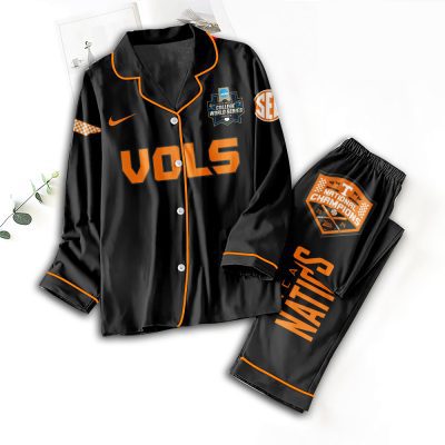 Tennessee Volunteers Baseball Button Down Pajamas Set PMG1158